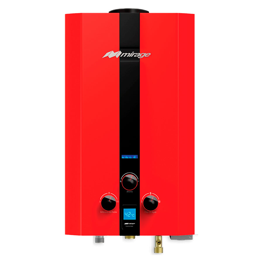 Calentador De Agua Mirage Turbo Flux Rojo